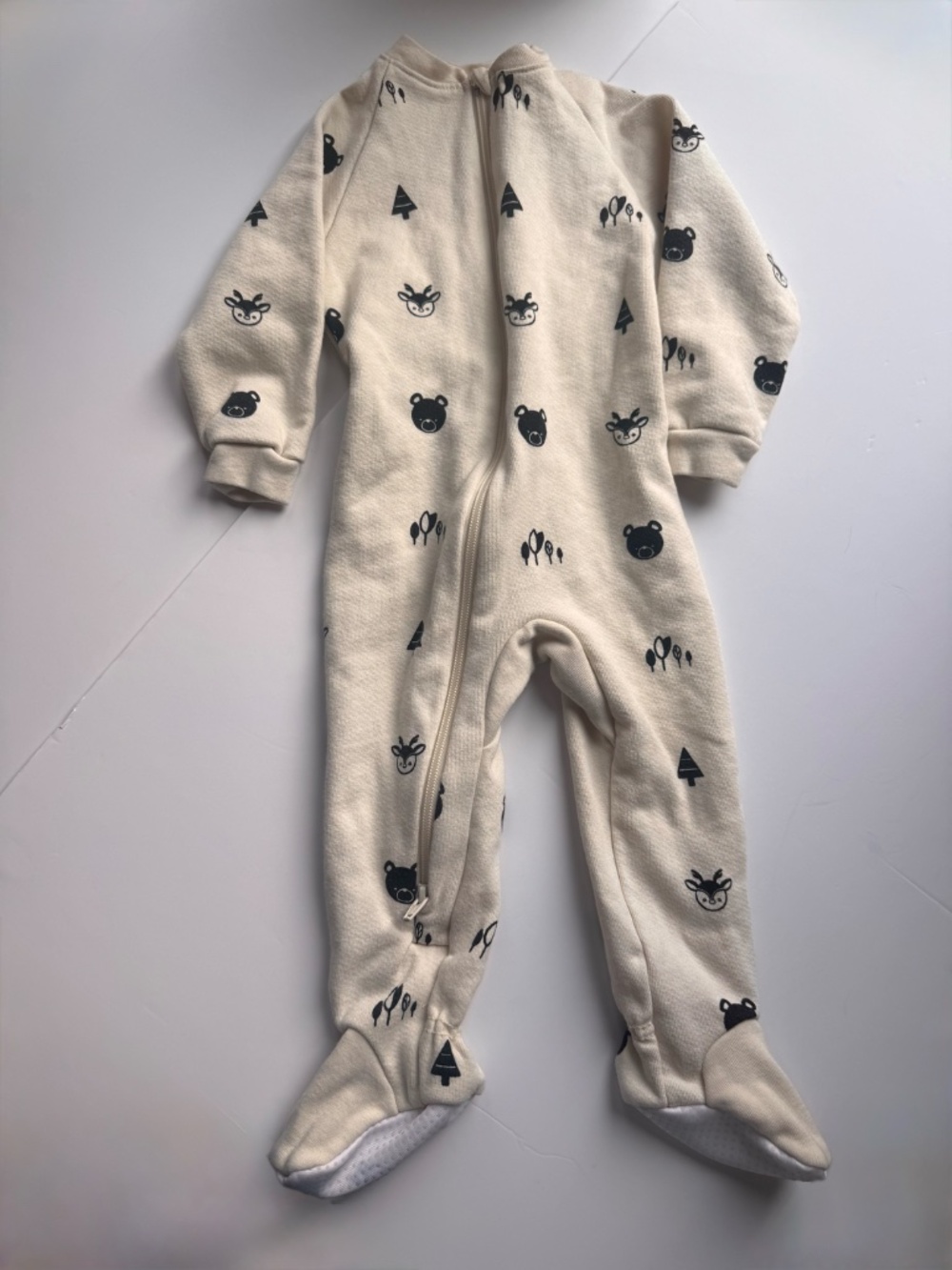 CastleWare Organic Cotton Fleece Footed Pajamas Sleeper Black Forest L 12–18M